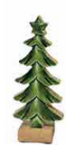 Small Wood Green Carved Tiered Tree