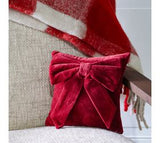 Red Velvet Bow Pillow