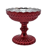 Medium Glass Vintage Pedestal Red Bowl