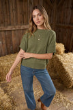 Dropped Shoulder Short Sleeve Sweater