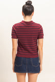 Striped Polo Collar Sweater