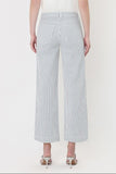 Striped Wide Leg Cropped Jeans