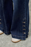 High Rise Jeans with Button Detail