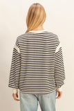 Striped Long Sleeve Casual Top