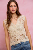 Summer Crochet Patterned Sleeveless Vest Top