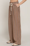 Striped Linen Effect Pants
