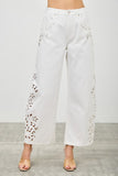 High Rise Embroidered Barrel Leg Jeans