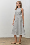 Sleeveless Striped A-Line Midi Dress