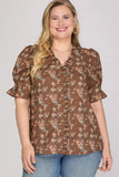 Curvy Short Sleeve Ruffled Top