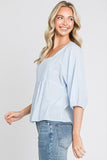 Solid Square Neck Blouse