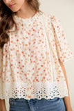 Floral Flutter Sleeve Blouse