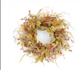 Fall Leaf And Mini Pumpkin Wreath
