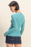 Ribbed Long Sleeve Knit Top