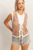 Tie Closure Knit Vest