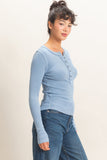 Pigment Dyed Henley Top