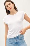 Ribbed Cap Sleeve T-Shirt