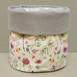 CANVAS POT COVER/BAG FLORAL LG