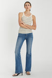 Ribbed Cotton Multi Striped Tank Top