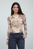 Floral Leopard Knit Top