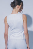 Front Slit Linen Vest