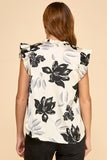 Ruffled Floral V-Neck Top