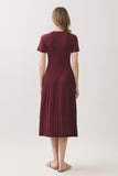 Ribbed Short Sleeve Midi Dress