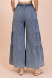 Mineral Washed Tiered Chambray Pants
