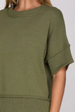 Dropped Shoulder Short Sleeve Sweater
