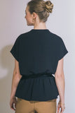 Short Sleeve Peplum Blouse