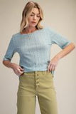 Ditsy Printed Ribbed Top
