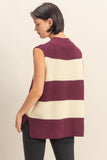 Striped V-Neck Sweater Vest