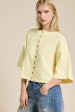 Wide Sleeve Button Front Knit Cardigan