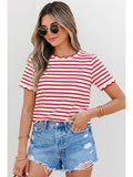 Striped Scalloped Trim Top