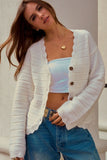 Trimmed Button Down Cardigan Sweater