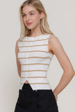 Striped Boat Neck Top