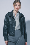 Faux Leather Bomber Jacket