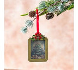 Ribbon Holly Ornament Frame