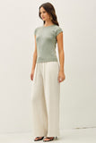 Ribbed Cap Sleeve T-Shirt