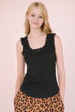 Ruffled Bow Trim Tank Top
