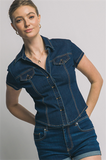 Denim Button Front Top