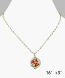 Flower Ceramic Pdt Clip Chain Necklace