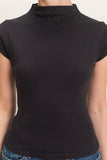 Mock Neck Cap Sleeve Top