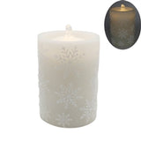 Small Gray & Snowflakes Led Water Fountain Candle
