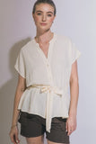 Short Sleeve Peplum Blouse