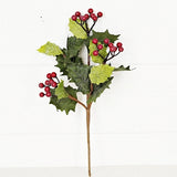 Velvet Holly Leaves With Red Berry