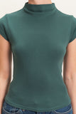 Mock Neck Cap Sleeve Top