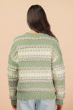 Color Block Fuzzy Knit Sweater