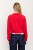 Cropped Contrast Pocket Cardigan