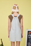 Striped Denim Overall Mini Dress