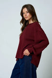 Textured Exposed Seam Knit Top
